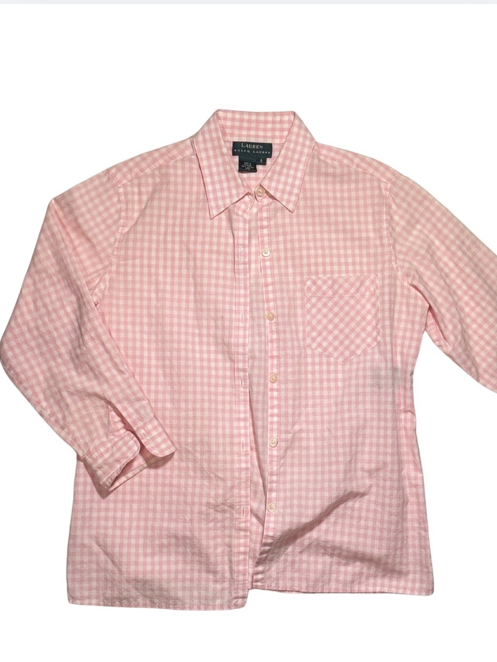 Ralph Lauren Pink Gingham Button-Down Shirt